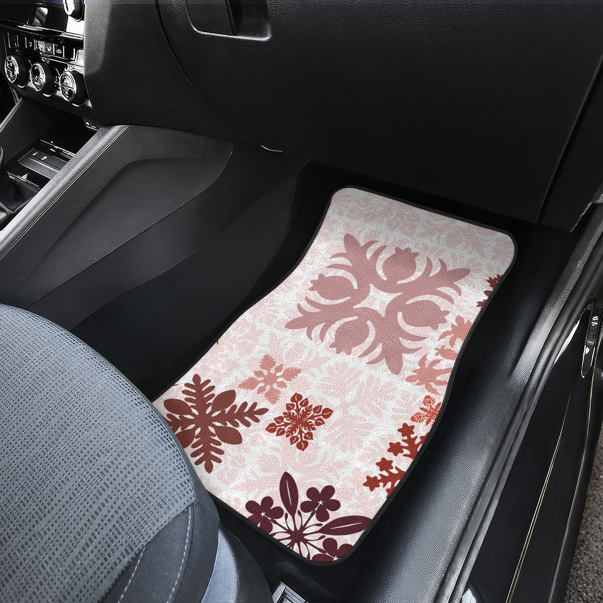 Vintage Hawaii Car Mats Hawaiian Quilt Kapa Mismatch Red LT7 - Wonder Print Shop