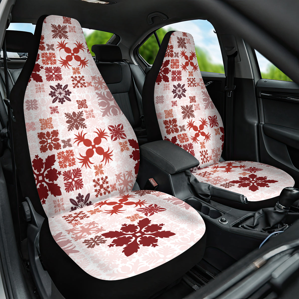 Vintage Hawaii Car Seat Cover Hawaiian Quilt Kapa Mismatch Red LT7 - Wonder Print Shop