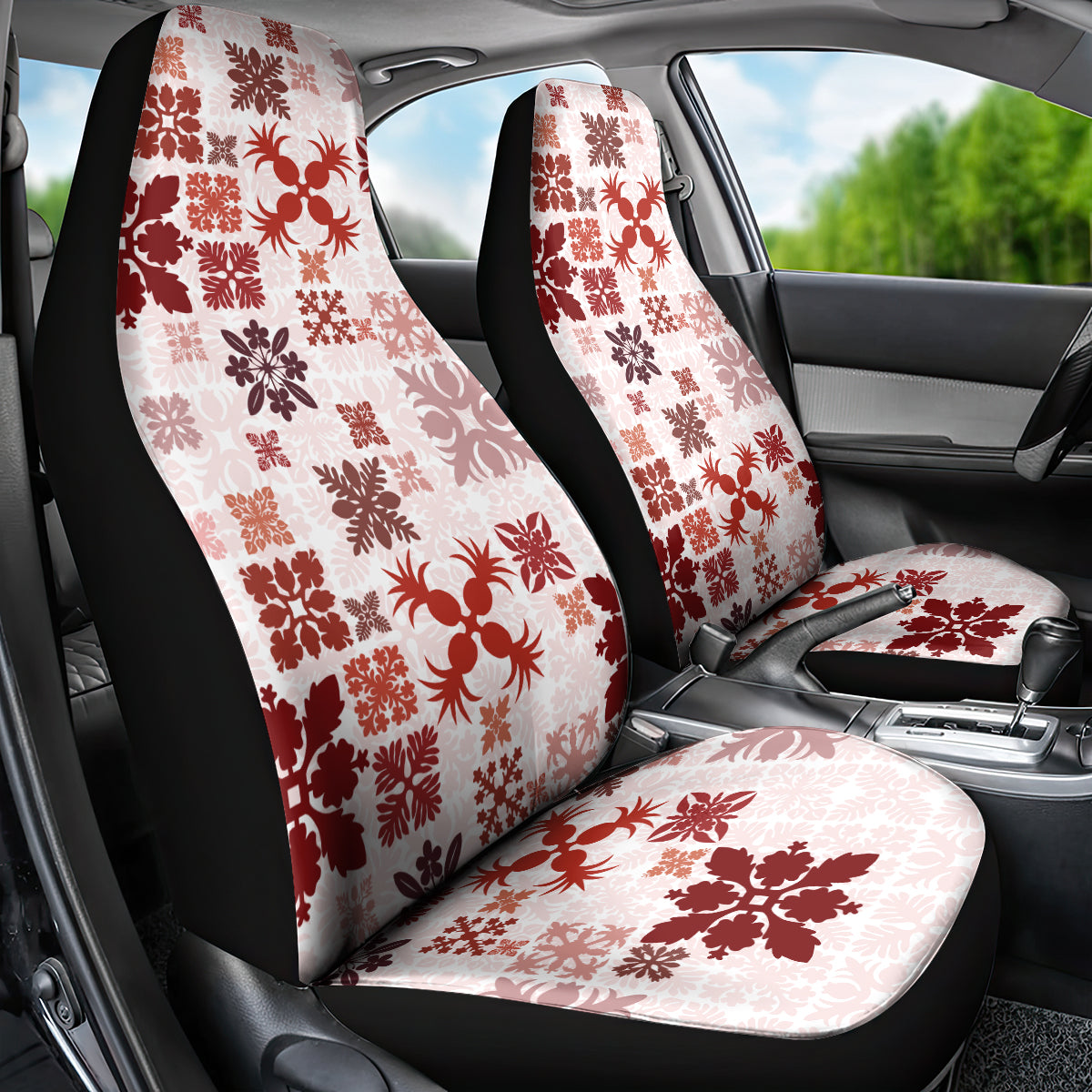 Vintage Hawaii Car Seat Cover Hawaiian Quilt Kapa Mismatch Red LT7 - Wonder Print Shop