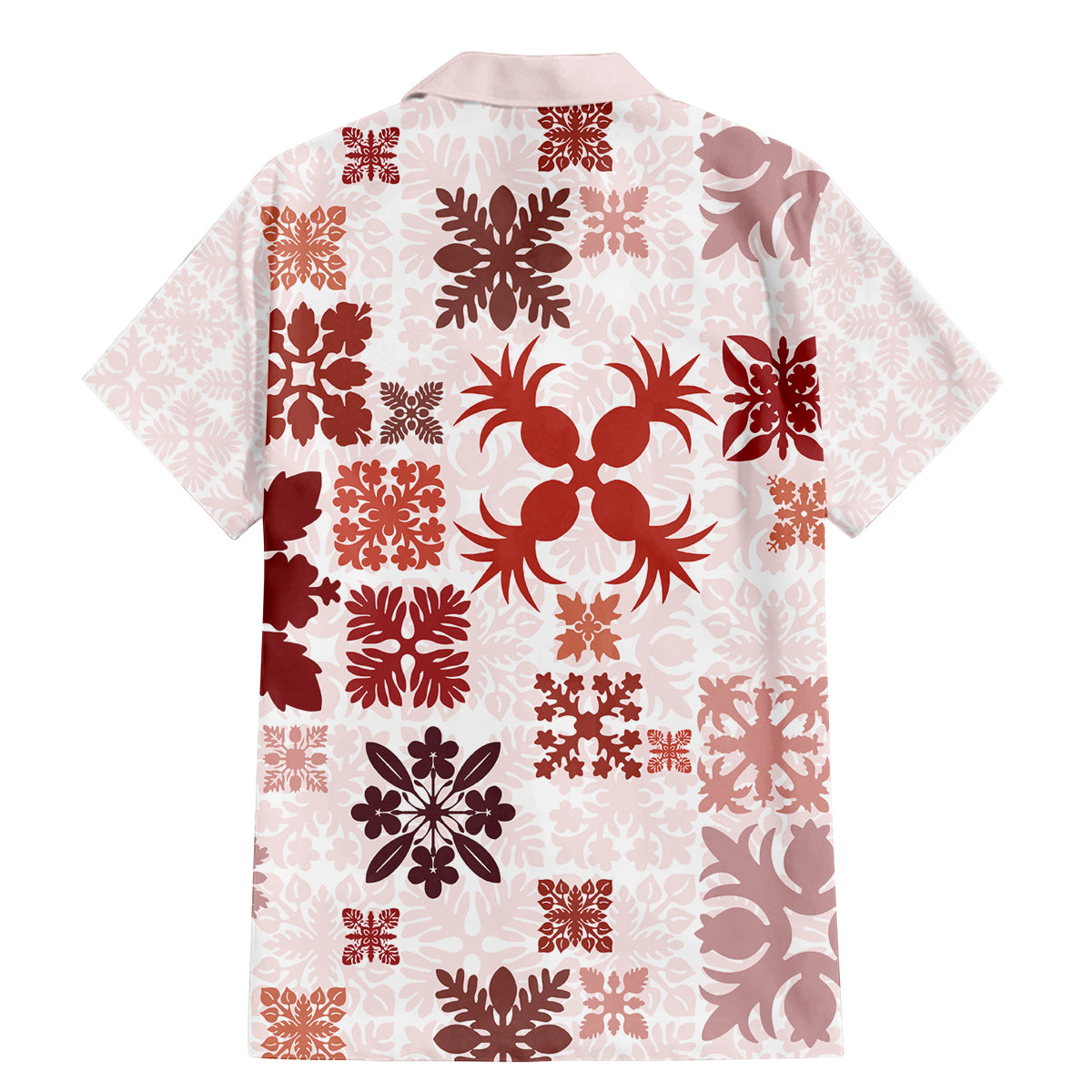 Vintage Hawaii Family Matching Mermaid Dress and Hawaiian Shirt Hawaiian Quilt Kapa Mismatch Red LT7 - Wonder Print Shop