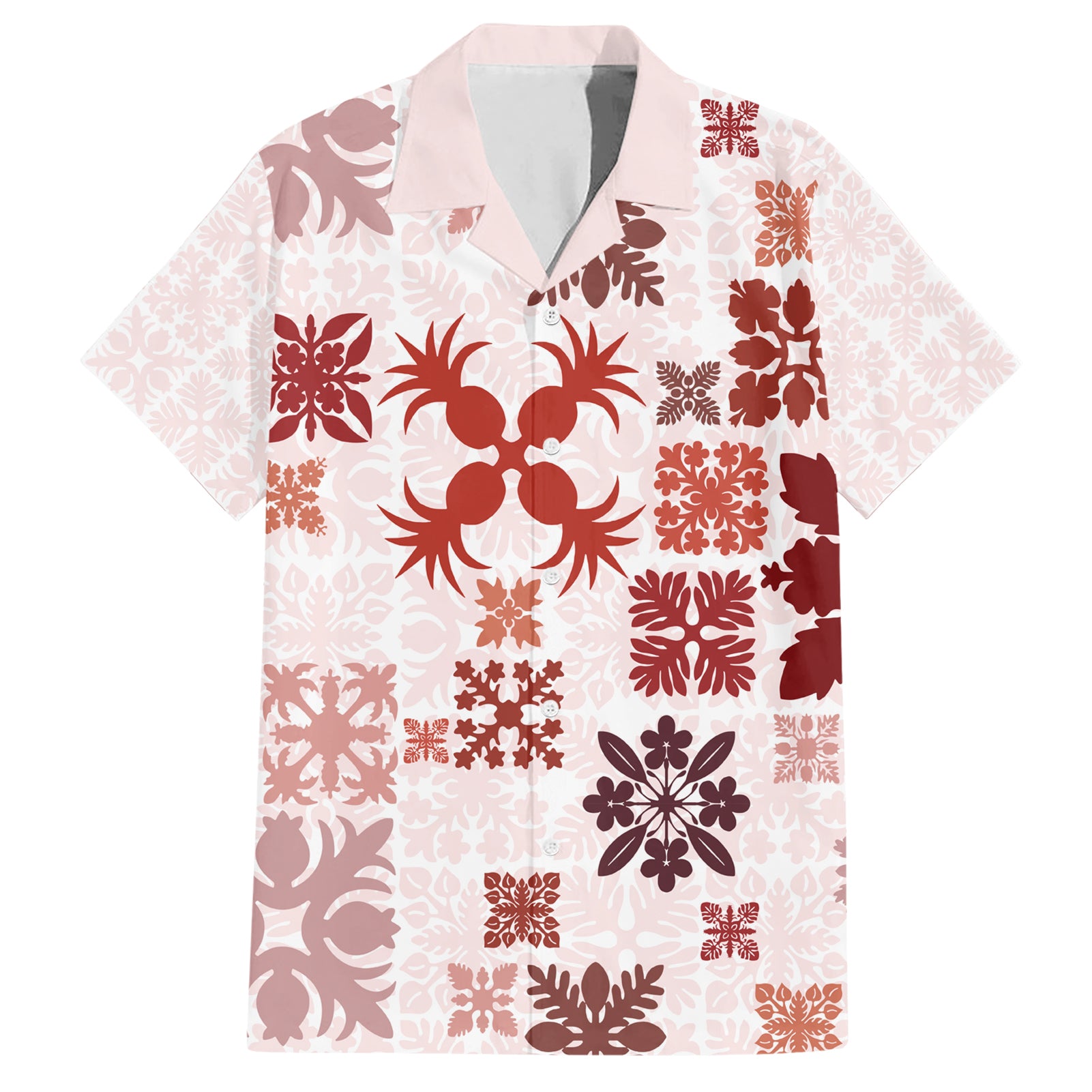 Vintage Hawaii Hawaiian Shirt Hawaiian Quilt Kapa Mismatch Red - Wonder Print Shop