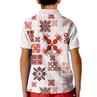 Vintage Hawaii Kid Polo Shirt Hawaiian Quilt Kapa Mismatch Red - Wonder Print Shop
