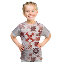 Vintage Hawaii Kid T Shirt Hawaiian Quilt Kapa Mismatch Red - Wonder Print Shop