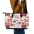 Vintage Hawaii Leather Tote Bag Hawaiian Quilt Kapa Mismatch Red - Wonder Print Shop