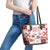 Vintage Hawaii Leather Tote Bag Hawaiian Quilt Kapa Mismatch Red - Wonder Print Shop