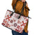 Vintage Hawaii Leather Tote Bag Hawaiian Quilt Kapa Mismatch Red - Wonder Print Shop