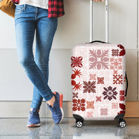 Vintage Hawaii Luggage Cover Hawaiian Quilt Kapa Mismatch Red - Wonder Print Shop