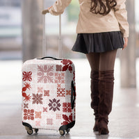 Vintage Hawaii Luggage Cover Hawaiian Quilt Kapa Mismatch Red - Wonder Print Shop