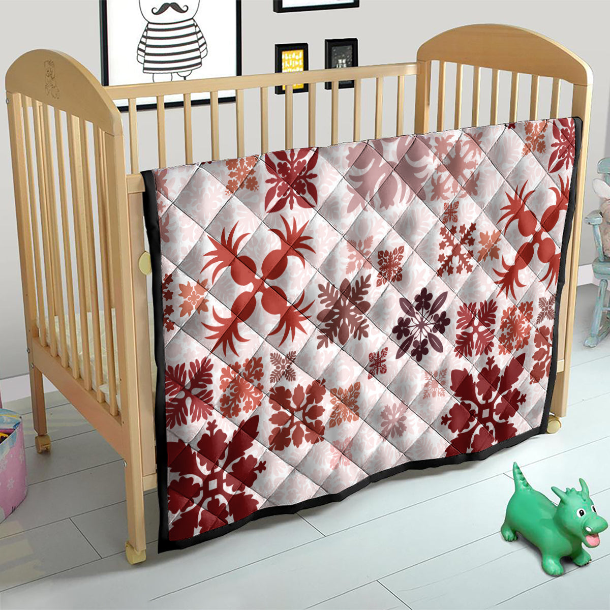 Vintage Hawaii Quilt Hawaiian Quilt Kapa Mismatch Red - Wonder Print Shop