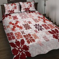 Vintage Hawaii Quilt Bed Set Hawaiian Quilt Kapa Mismatch Red - Wonder Print Shop