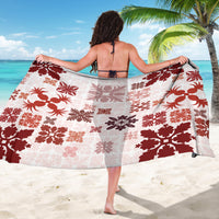 Vintage Hawaii Sarong Hawaiian Quilt Kapa Mismatch Red - Wonder Print Shop