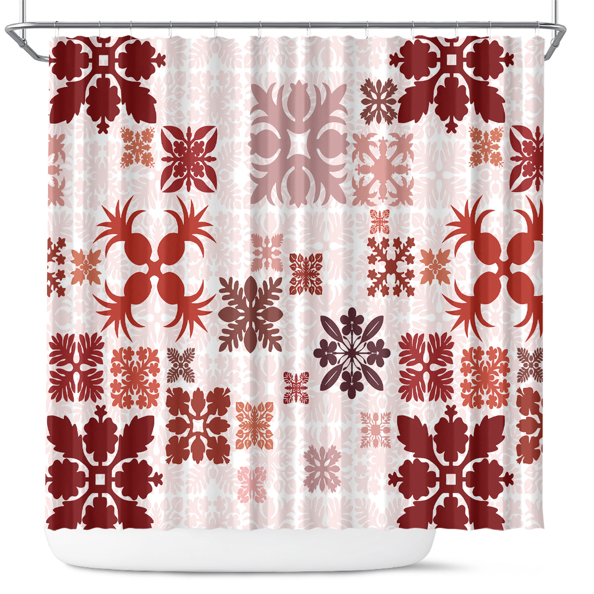 vintage-hawaii-shower-curtain-hawaiian-quilt-kapa-mismatch-red