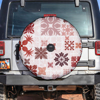 Vintage Hawaii Spare Tire Cover Hawaiian Quilt Kapa Mismatch Red - Wonder Print Shop