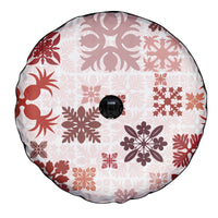 Vintage Hawaii Spare Tire Cover Hawaiian Quilt Kapa Mismatch Red - Wonder Print Shop