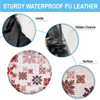 Vintage Hawaii Spare Tire Cover Hawaiian Quilt Kapa Mismatch Red - Wonder Print Shop