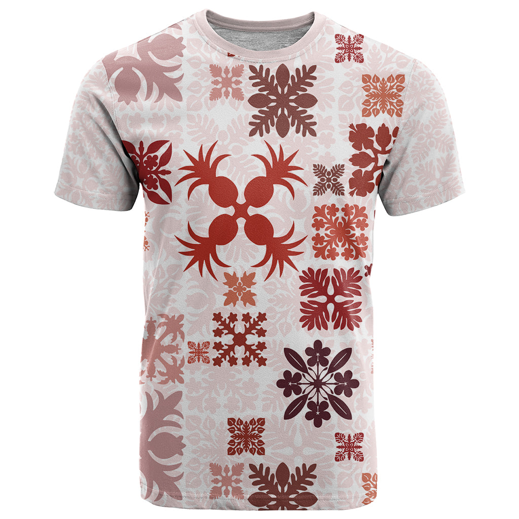 Vintage Hawaii T Shirt Hawaiian Quilt Kapa Mismatch Red - Wonder Print Shop