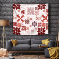 Vintage Hawaii Tapestry Hawaiian Quilt Kapa Mismatch Red - Wonder Print Shop