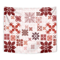 Vintage Hawaii Tapestry Hawaiian Quilt Kapa Mismatch Red - Wonder Print Shop