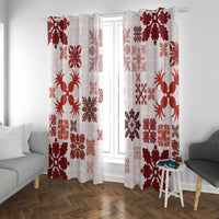 Vintage Hawaii Window Curtain Hawaiian Quilt Kapa Mismatch Red - Wonder Print Shop