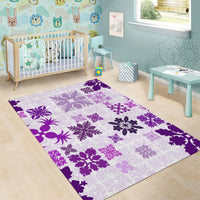 Vintage Hawaii Area Rug Hawaiian Quilt Kapa Mismatch Purple LT7 - Wonder Print Shop