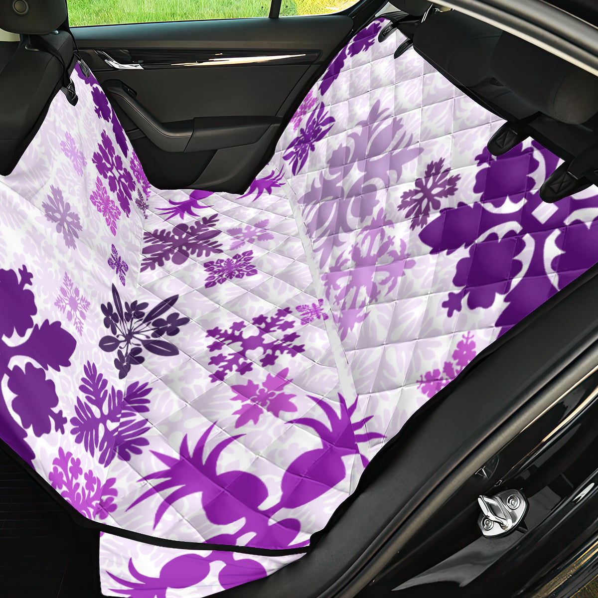 Vintage Hawaii Back Car Seat Cover Hawaiian Quilt Kapa Mismatch Purple LT7 - Wonder Print Shop
