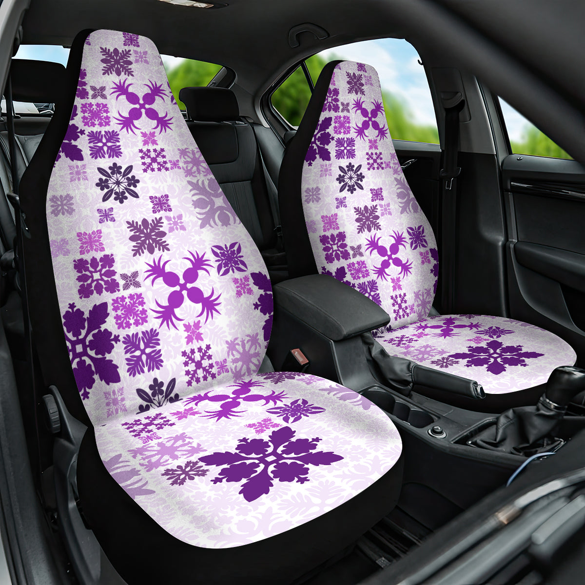 Vintage Hawaii Car Seat Cover Hawaiian Quilt Kapa Mismatch Purple LT7 - Wonder Print Shop