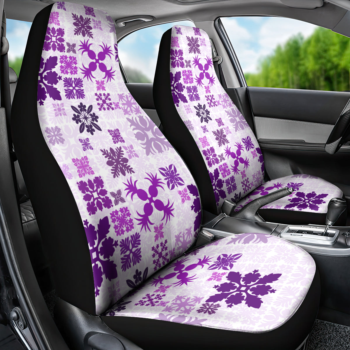 Vintage Hawaii Car Seat Cover Hawaiian Quilt Kapa Mismatch Purple LT7 - Wonder Print Shop