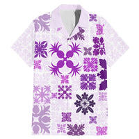 Vintage Hawaii Family Matching Mermaid Dress and Hawaiian Shirt Hawaiian Quilt Kapa Mismatch Purple LT7 - Wonder Print Shop