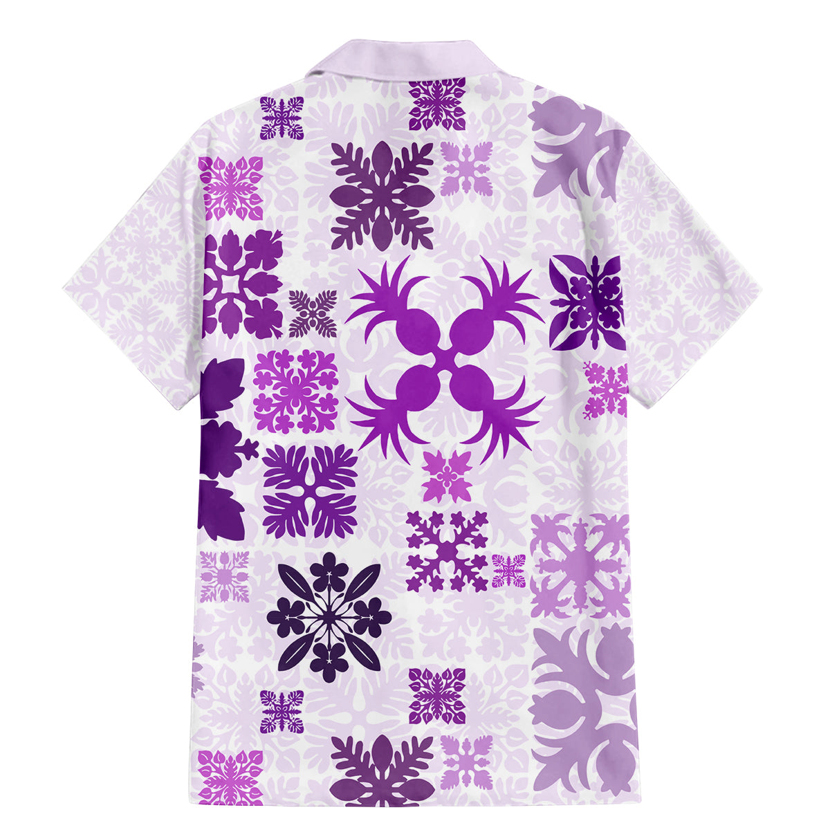 Vintage Hawaii Family Matching Mermaid Dress and Hawaiian Shirt Hawaiian Quilt Kapa Mismatch Purple LT7 - Wonder Print Shop