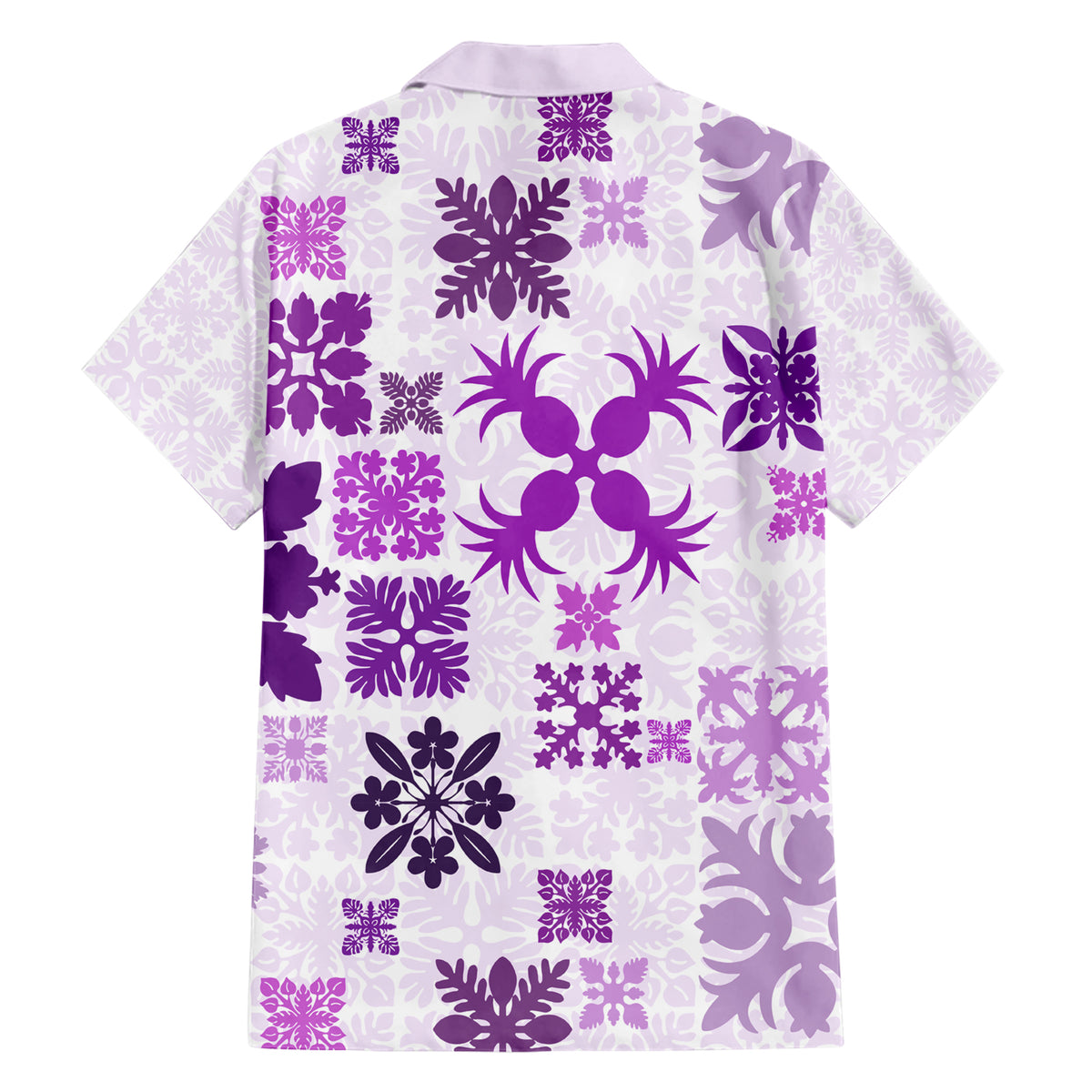 Vintage Hawaii Family Matching Short Sleeve Bodycon Dress and Hawaiian Shirt Hawaiian Quilt Kapa Mismatch Purple - Wonder Print Shop