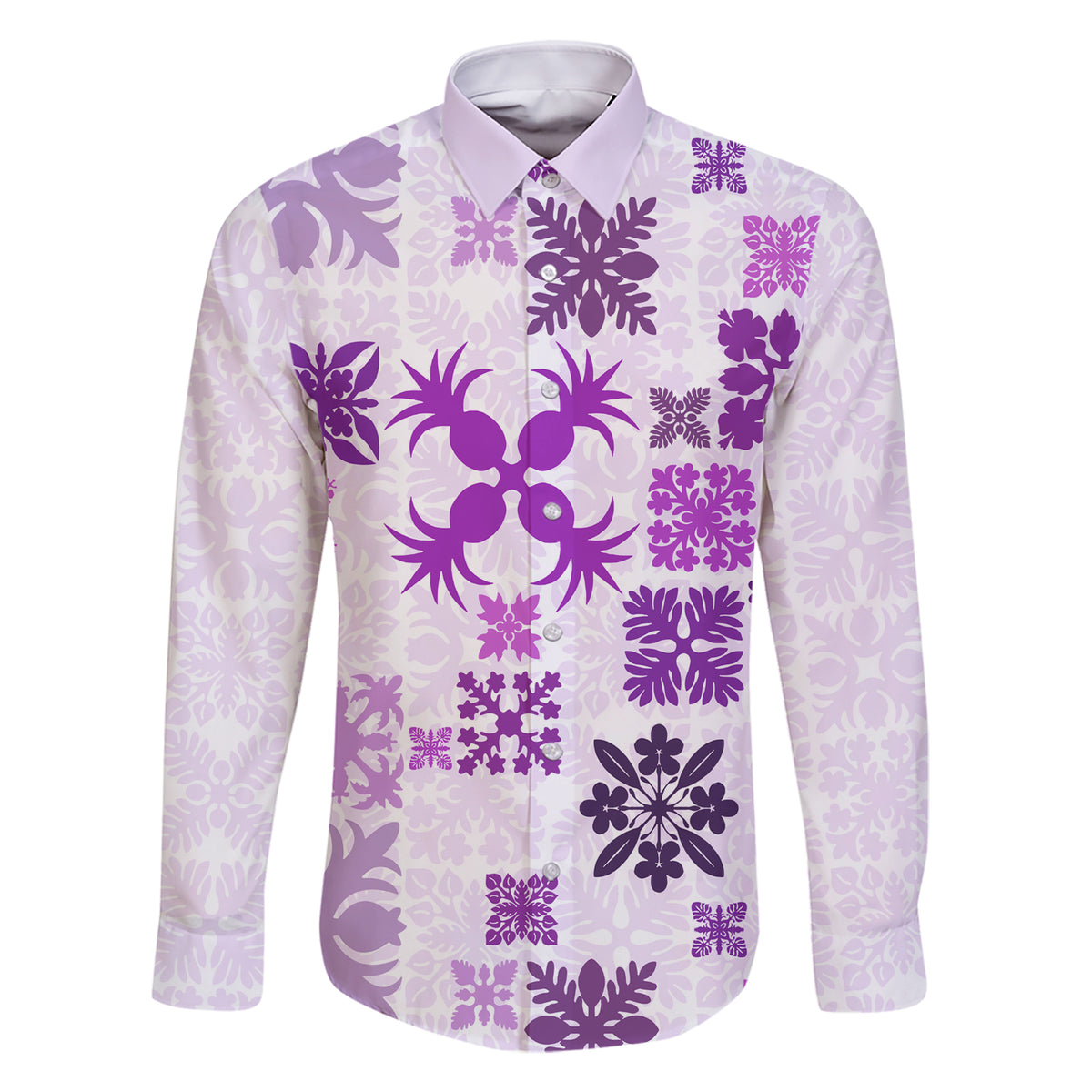 Vintage Hawaii Family Matching Short Sleeve Bodycon Dress and Hawaiian Shirt Hawaiian Quilt Kapa Mismatch Purple - Wonder Print Shop