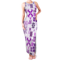 Vintage Hawaii Family Matching Tank Maxi Dress and Hawaiian Shirt Hawaiian Quilt Kapa Mismatch Purple - Wonder Print Shop