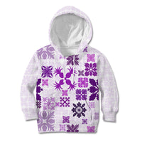 Vintage Hawaii Kid Hoodie Hawaiian Quilt Kapa Mismatch Purple - Wonder Print Shop