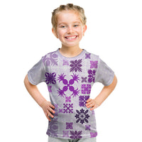Vintage Hawaii Kid T Shirt Hawaiian Quilt Kapa Mismatch Purple - Wonder Print Shop