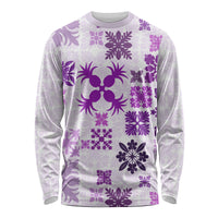 Vintage Hawaii Long Sleeve Shirt Hawaiian Quilt Kapa Mismatch Purple - Wonder Print Shop