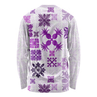 Vintage Hawaii Long Sleeve Shirt Hawaiian Quilt Kapa Mismatch Purple - Wonder Print Shop