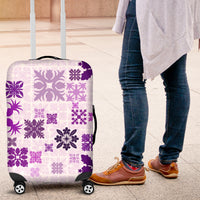 Vintage Hawaii Luggage Cover Hawaiian Quilt Kapa Mismatch Purple - Wonder Print Shop