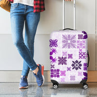Vintage Hawaii Luggage Cover Hawaiian Quilt Kapa Mismatch Purple - Wonder Print Shop