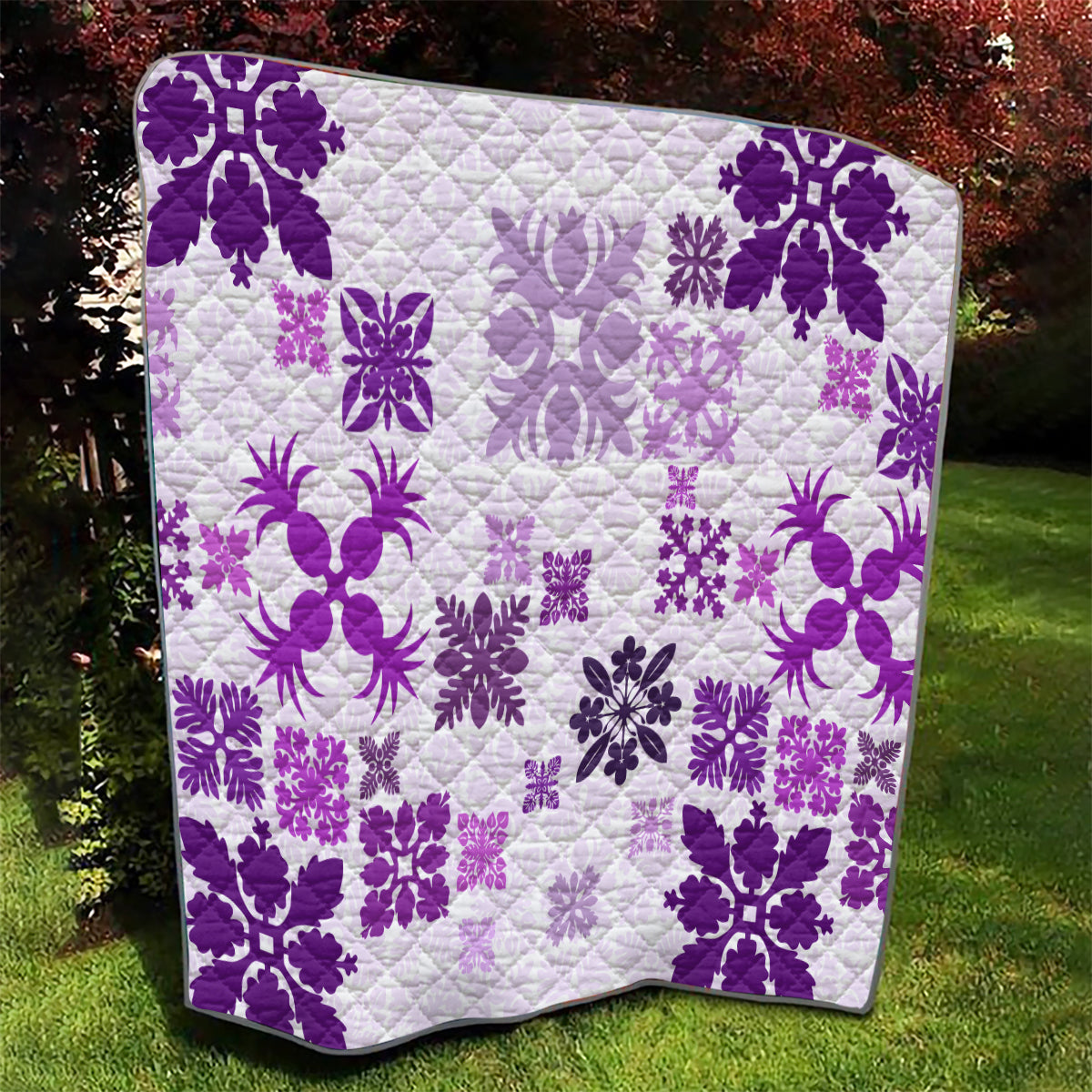 Vintage Hawaii Quilt Hawaiian Quilt Kapa Mismatch Purple - Wonder Print Shop