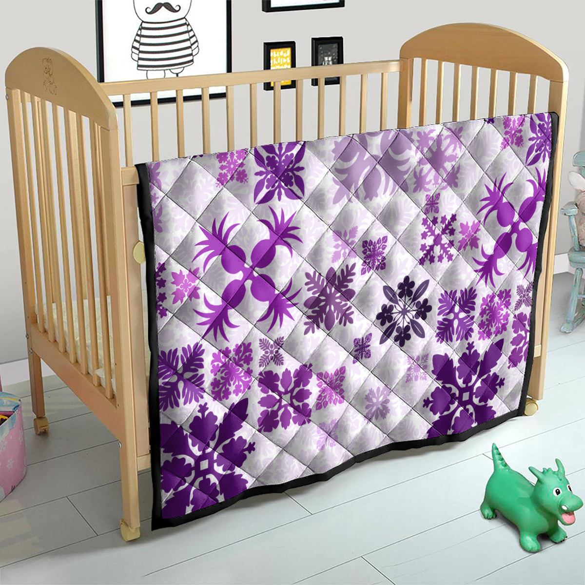 Vintage Hawaii Quilt Hawaiian Quilt Kapa Mismatch Purple - Wonder Print Shop