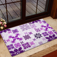 Vintage Hawaii Rubber Doormat Hawaiian Quilt Kapa Mismatch Purple - Wonder Print Shop