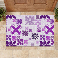 Vintage Hawaii Rubber Doormat Hawaiian Quilt Kapa Mismatch Purple - Wonder Print Shop