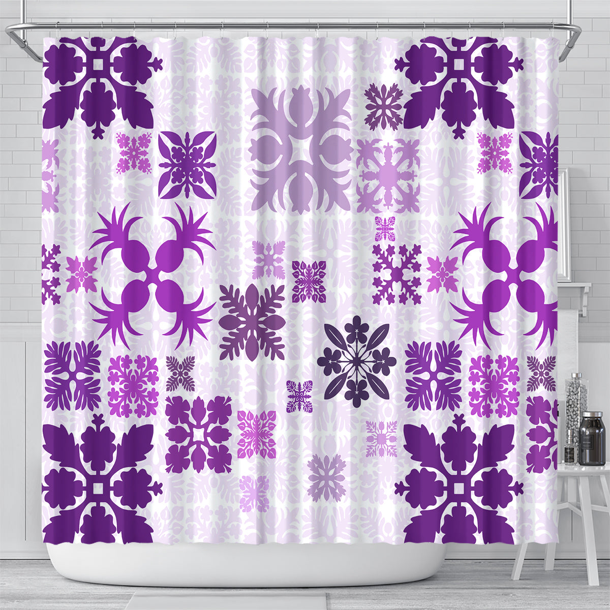 vintage-hawaii-shower-curtain-hawaiian-quilt-kapa-mismatch-purple