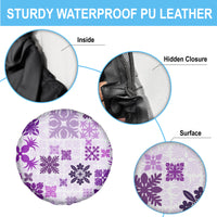 Vintage Hawaii Spare Tire Cover Hawaiian Quilt Kapa Mismatch Purple - Wonder Print Shop