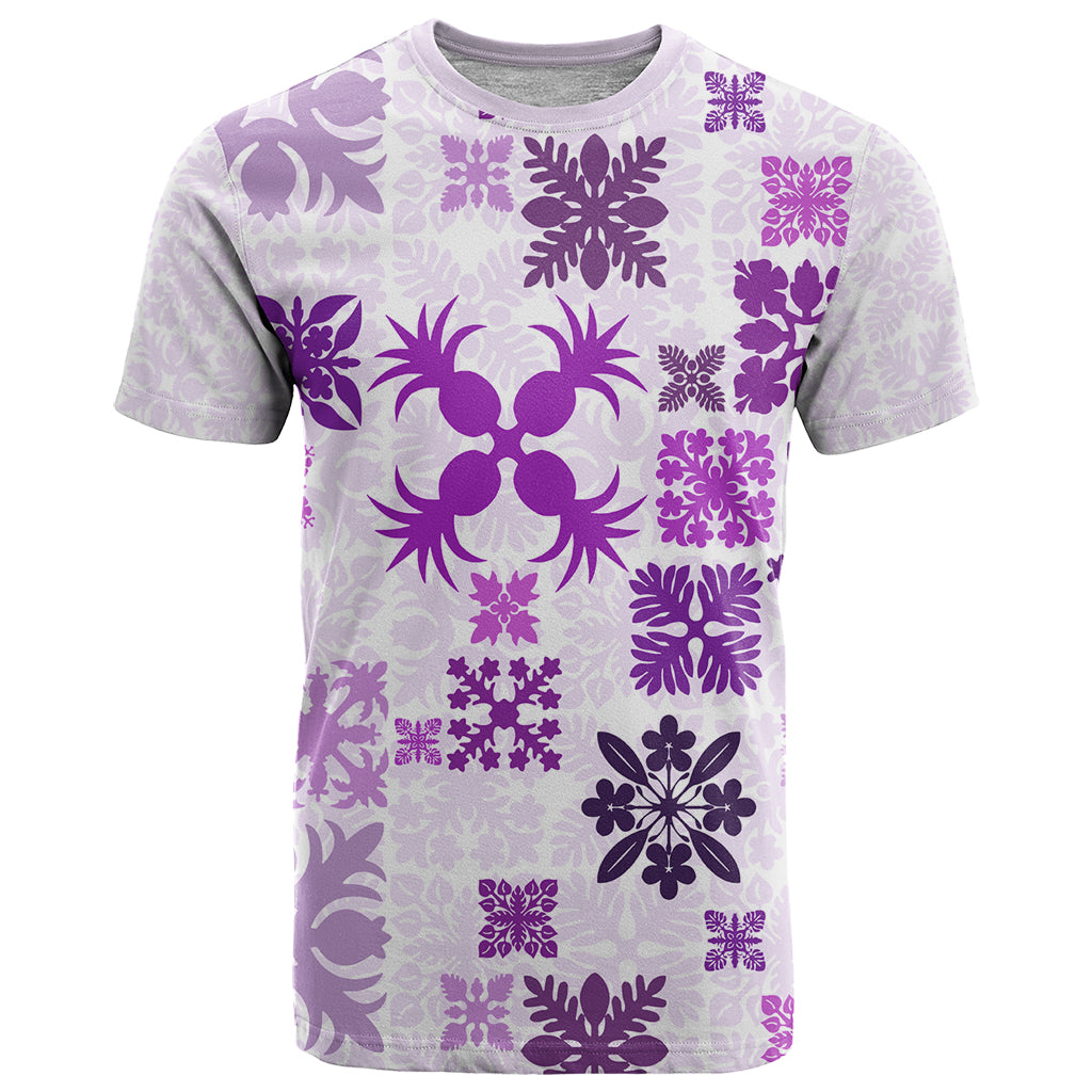 Vintage Hawaii T Shirt Hawaiian Quilt Kapa Mismatch Purple - Wonder Print Shop
