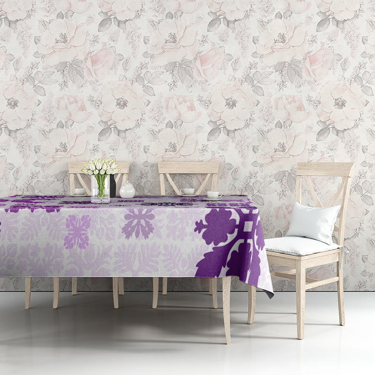 Vintage Hawaii Tablecloth Hawaiian Quilt Kapa Mismatch Purple - Wonder Print Shop