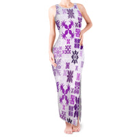 Vintage Hawaii Tank Maxi Dress Hawaiian Quilt Kapa Mismatch Purple - Wonder Print Shop