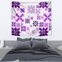 Vintage Hawaii Tapestry Hawaiian Quilt Kapa Mismatch Purple - Wonder Print Shop
