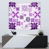 Vintage Hawaii Tapestry Hawaiian Quilt Kapa Mismatch Purple - Wonder Print Shop
