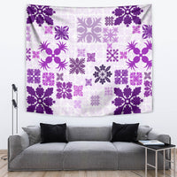 Vintage Hawaii Tapestry Hawaiian Quilt Kapa Mismatch Purple - Wonder Print Shop
